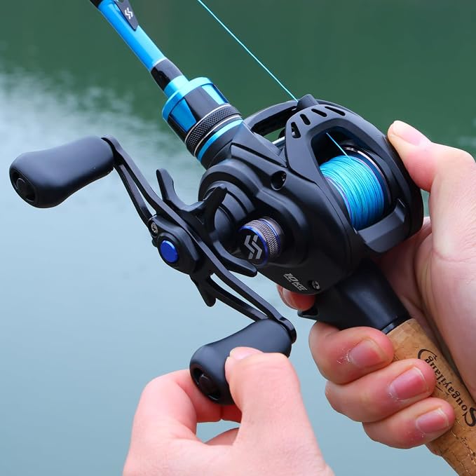 Sougayilang Baitcasting Reel with Digital Anti-Backlash Control - Smart Computer Braking System, 7.2:1 Gear Ratio, 18.5LB Max Drag-Easy Casting Baitcaster for Beginners & Bass Anglers
