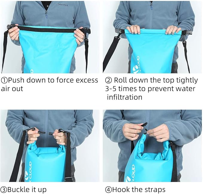 ROCK CLOUD Dry Bag Waterproof 30L Dry Sack for Kayaking Rafting Boating Beach Surfing Swimming Canoe Camping Hiking Fishing Ski, Orange