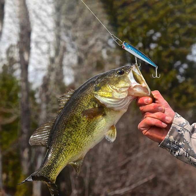 Alownder 100-Pack Fishing Snaps Duo Lock Snaps Kit, 37-183LB Stainless Steel Lure Snap Speed Quick Change Clips, 1-8# High Strength Fast Snap Swivels Hooks Lures Connector Set Freshwater Saltwater