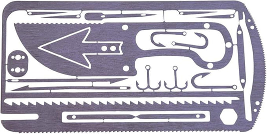 20-in-1 Fishing Multitool Survival Card - Best Multitool for Survival Situations - Wallet Card for Preppers and Fishing, Hiking, Hunting & Emergency Kits