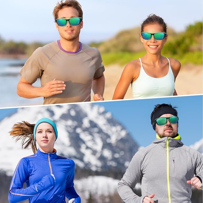 TOODOO 4 Pairs Men Polarized Sunglasses with UV Protection Driving Glasses Sports for Sport Outdoor Activities