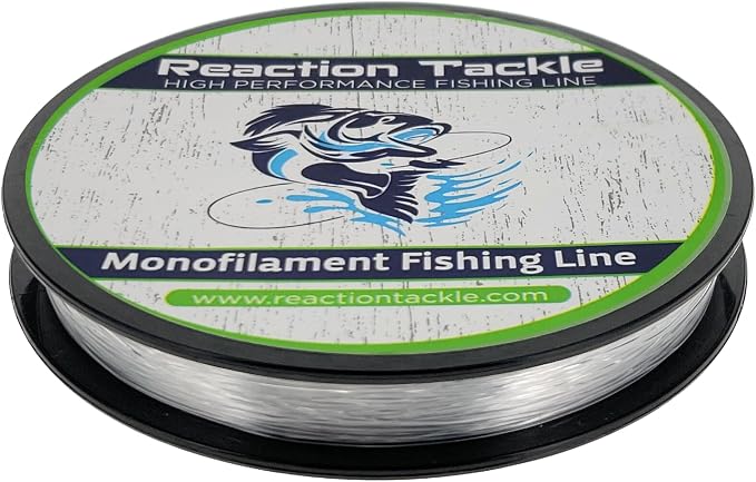 Reaction Tackle Monofilament Fishing Line - Premium Nylon Mono Line, Strong & Abrasion-Resistant, Low Memory for Smooth Long Casts - Freshwater & Saltwater