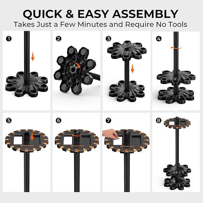 KastKing V16 Fishing Rod Holder for Garage, Floor Rack Holds Up to 16 Rods & Combos, Space-Saving Fishing Pole Organizer with Protective Foam, Durable ABS, Fishing Gear & Accessories Gift for Men
