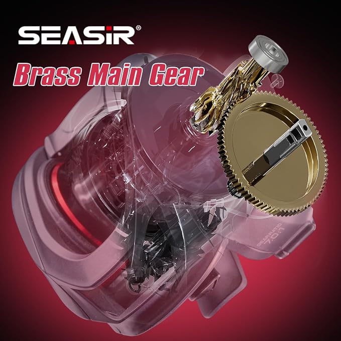 SEASIR Extreme DC Baitcaster Reel, 5.7oz Ultralight Baitcasting Reel, Digital Control Fishing Reel, Max Drag 13LB, 7.0:1, 5+1 BB, Freshwater Saltwater, Drag Clicker, Carbon Fiber Washer, Grey