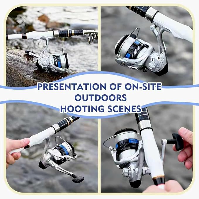 Telescopic Fishing Rod and Reel Combo, 2PCS Collapsible Fishing Pole with Spinning Reel Lures and Carrier Bag for Saltwater Freshwater Bass Fishing Gear