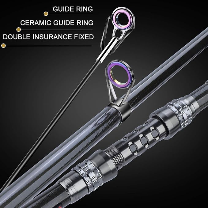 Sougayilang Telescopic Fishing Rod Reel Combos with Carbon Fiber Fishing Pole Spinning Reels and Fishing Accessories