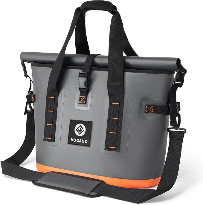 Vogano 40 Can Soft Cooler Bag - Insulated Leak-Proof Large Cooler Bag with Roll-Top Waterproof Seal | Portable Ice Chest for Camping, Beach, Travel, Picnics | 24HR Cold Retention