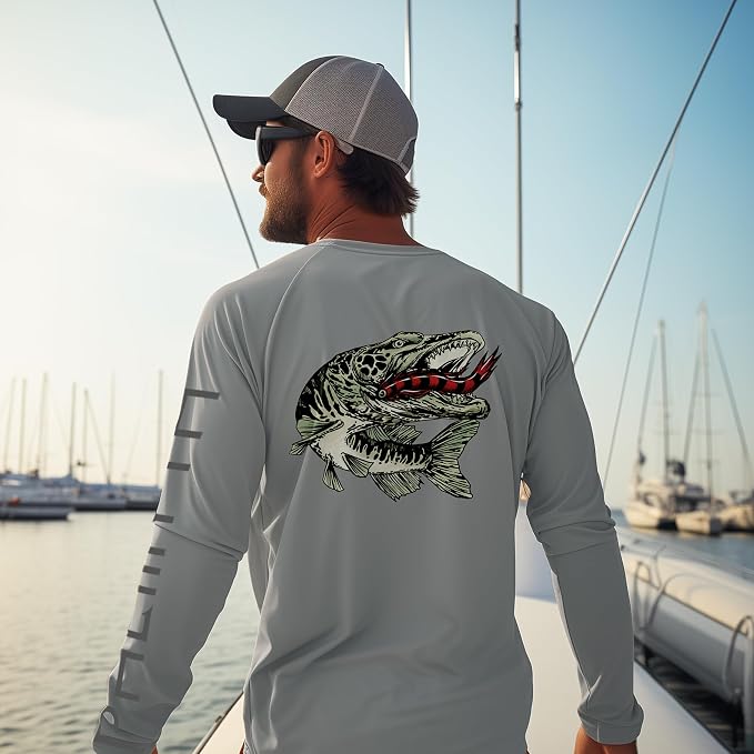 Palmyth Fishing Shirts for Men Long Sleeve UPF 50+ T Shirt Sun Protection Tee