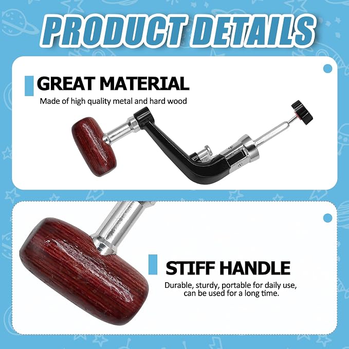 2PCS Fishing Handles Spinning Reel Knob Replacement, Brown Wood Handle Reel Grips Spinning Reel Handle Replacement for Fishing Reel