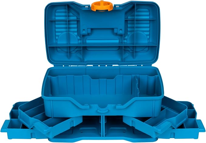Flambeau Outdoors 440NGA NextGen 4/0 Medium Fishing Tackle Box, 4 Pivot Trays, 23 Compartments, Advanced Tackle Storage Organizer, Blue