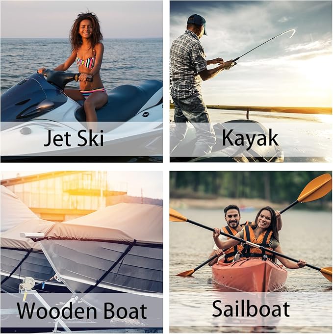 4 Feet Bungee Dock Line Double Clips Heavy Duty 316 Stainless Steel Clips Boat Ropes Mooring Ropefor for Boats PWC, Built in Snubber, Kayak,Watercraft,SeaDoo,Jet Ski, Pontoon, Canoe, Power Boat 2-Pack
