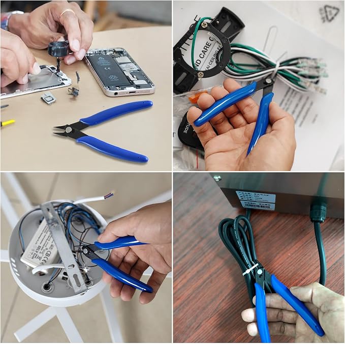 5 Inch Micro Flush Cutter, 2 Pack Small Wire Cutters Spring Loaded Cutting Pliers, Wire Cutters for Jewelry Making, Soft Copper Wire, Floral, Electronics, Model Craft, Heating Wire, 3D Print