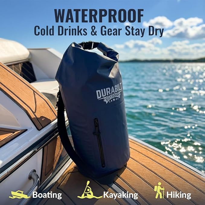 Backpack Cooler Insulated Waterproof – 24 Cans, Leak Proof Heavy Duty Soft Sided Cooler Backpack, Dry Bag Roll Top Sack, 14 Cans + Ice, Gear Dry for Hiking, Beach, Camping, Fishing & Kayaking