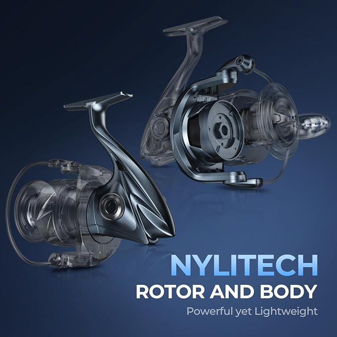 KastKing ReKon Saltwater Fishing Rod and Reel Combo, Fishing Poles & Reels Combo, Graphite Blank, Zirconia Rings, NyliTech Frame & Rotor, EVA Handle, Uplock Reel Seat