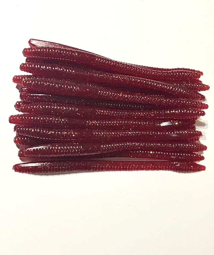 20 Pcs 5" Finesse Trick Worm (Scent, Float) Soft Plastic Bait for Bass Fishing