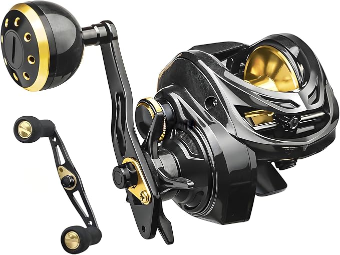 Carbon Fiber Baitcasting Reel, Baitcasting Fishing Reel for Trout Fishing, 35lbs Max Drag, 6.3:1 Gear Ratio, Double Row Magnetic Brake