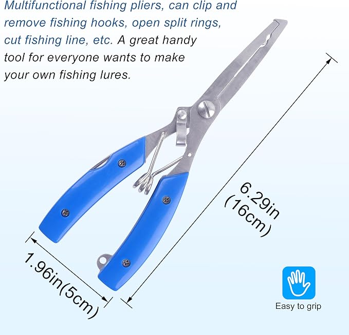 Fishing Spinner Lure Making Kit, 141pcs DIY Spoon Rigs Spinnerbaits Acceessoires with Plier Spinner Blade Clevis Treble Hooks Beads Spinner Making Supplies Tackle