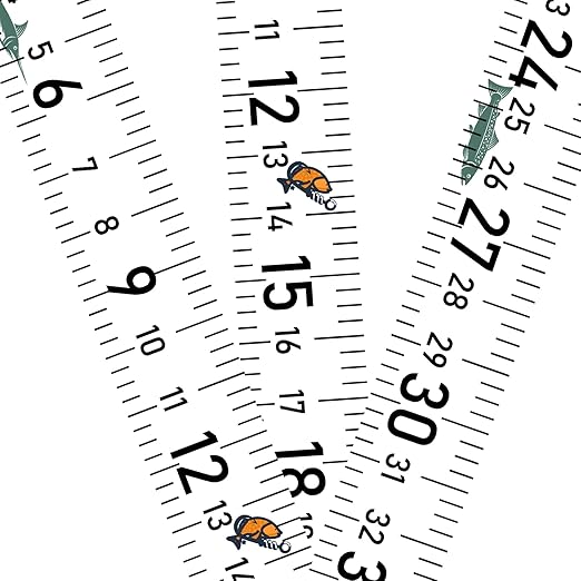 58 Inch Fish Measuring Tape Sticker for Boat 3Pcs Waterproof Self Adhesive Fishing Ruler for Boat Fishing Rod Kayak Accessories Cooler Workbench