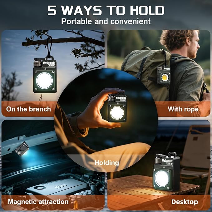 Portable Camping Light, 3500LM Adjustable LED Camping Lantern Rechargeable with 2.5-15H Runtime&Screen, Alloy Waterproof Camp Light for Power Outages, Emergency, Hurricane(2-Pack Green)
