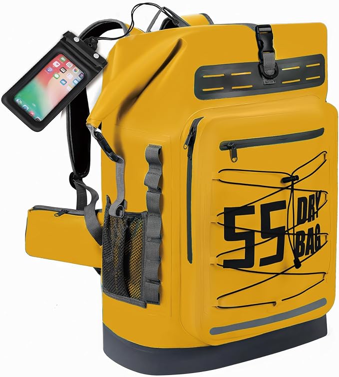 MORXPLOR Dry Bag Waterproof,5L/10L/20L/30L/40L/55L Roll Top Dry Bag Backpack with WaterProof Phone Case for Swim,Kayak