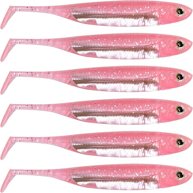 Dr.Fish Paddle Tail Swimbaits, Soft Fishing Lures for Bass Fishing 2.75-4.75 Inches, Freshwater & Saltwater Soft Plastic Baits Swim Shad Bait Minnow Lures Drop Shot