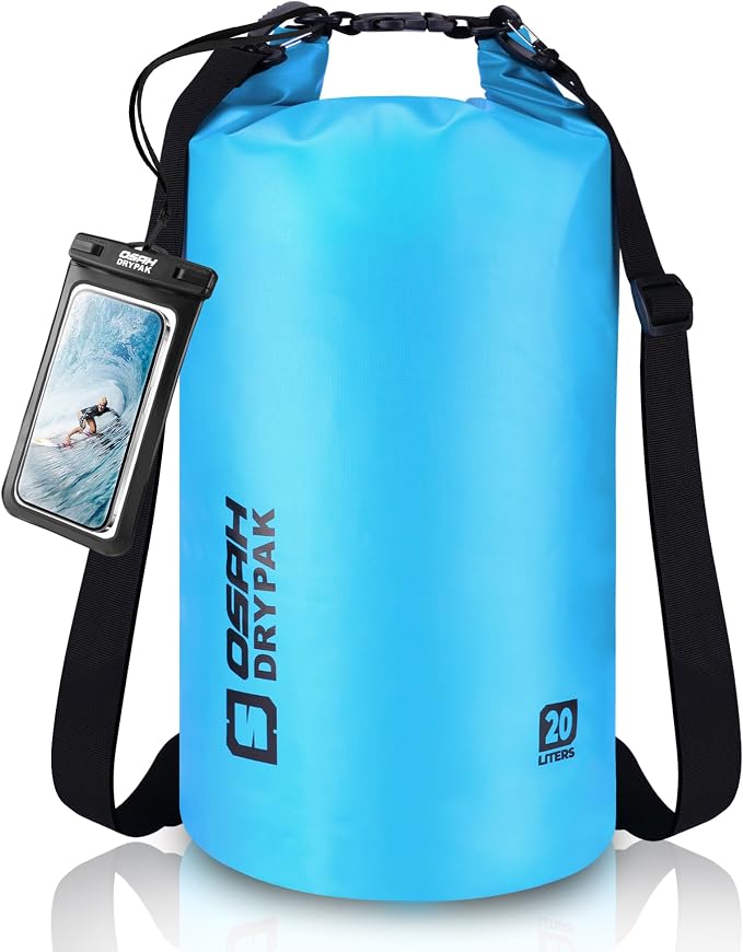 Waterproof Dry Bag, 5L/10L/20L/30L/40L Roll Top Lightweight Storage Backpack with Phone Case for Women & Men, Floating Waterproof Sack for Travel, Swimming, Kayaking, Paddle Board, Camping & Beach