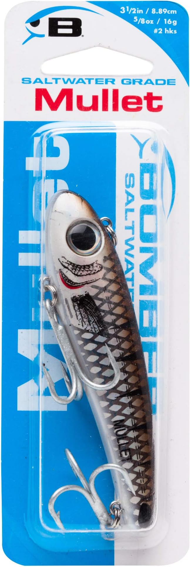 Bomber Lures Mullet Slow-Sinking Twitch / Walking Saltwater Fishing Lure - Excellent for Speckled Trout, Redfish, Stripers and More, 3 1/2 Inch, 5/8 Ounce