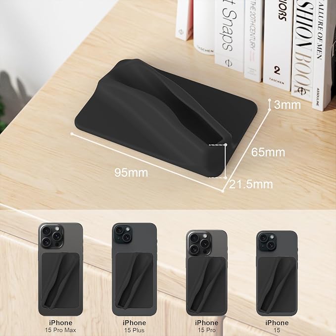DOB SECHS Silicone Lip Holder for Cell Phone Lipstick Lip Glaze Phone Case Back Stick On Holder for iPhone and Android Smartphone,Black+Red