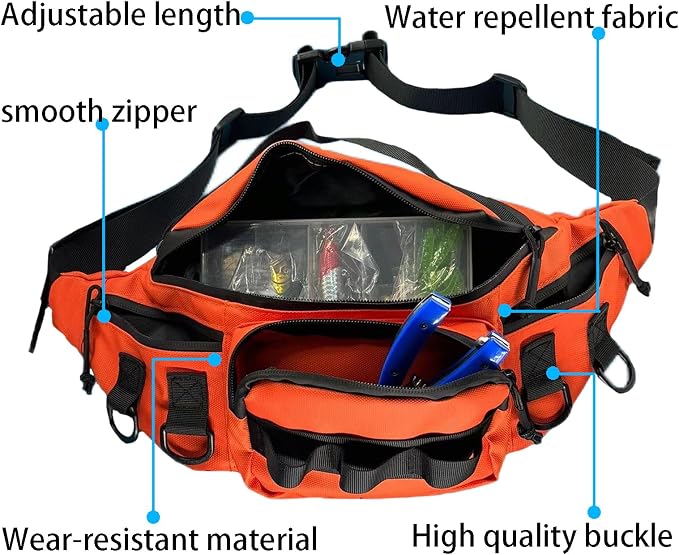 Fishing Fanny Pack for Men -Fishing Fanny Pack-Lightweight and Fishing Sling Pack