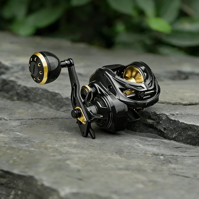 Carbon Fiber Baitcasting Reel, Baitcasting Fishing Reel for Trout Fishing, 35lbs Max Drag, 6.3:1 Gear Ratio, Double Row Magnetic Brake