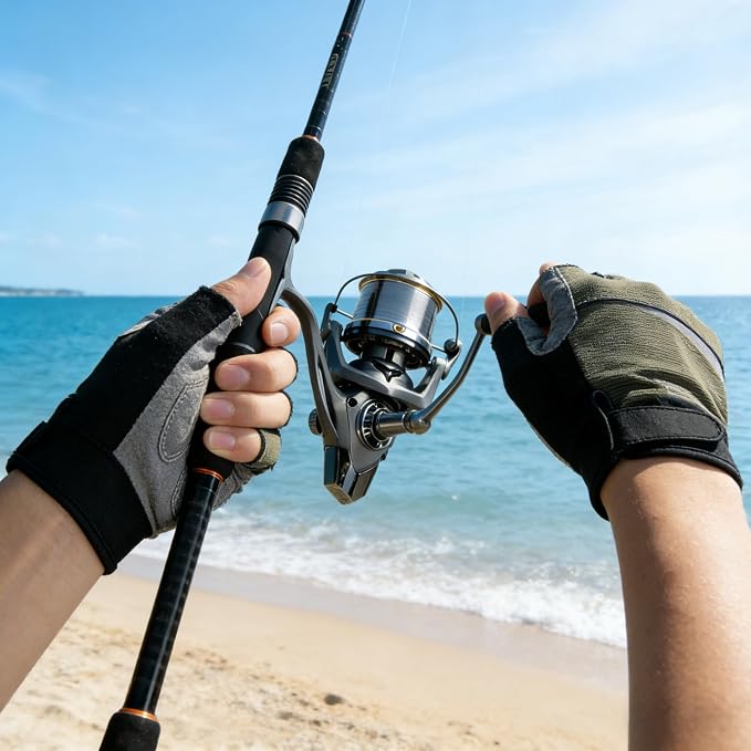 Heavy Duty Spinning Reel Metal Body with CNC Machined Spool 55LB Max Drag 8/10+1 BB Ultra Smooth 4.1/4.6/4.8:1 High Speed Gear Ratio Saltwater Freshwater Fishing Reel for 8000 to 16000 Series