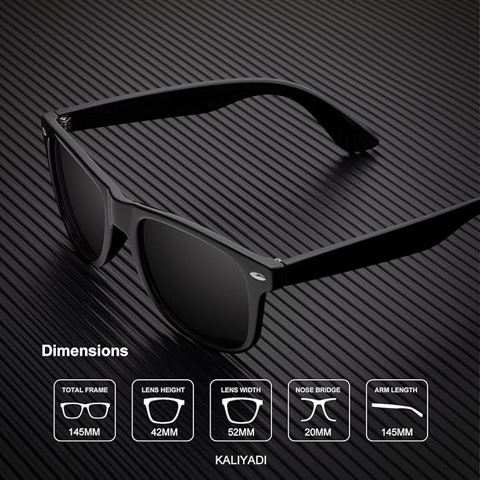 KALIYADI Polarized Sunglasses for Men and Women Matte Finish Sun glasses Color Mirror Lens UV Blocking (3 Pack)