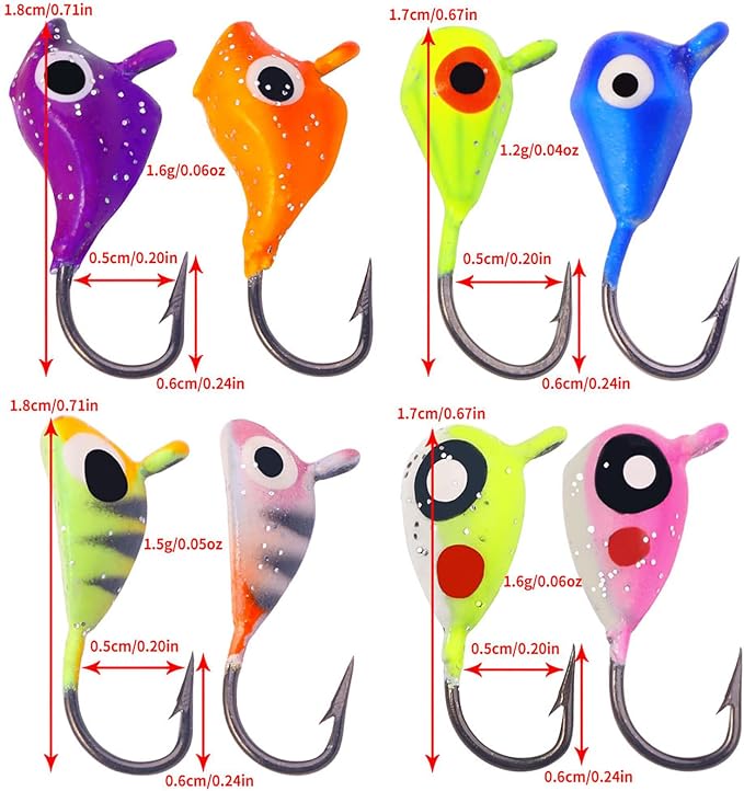 Ice Fishing Jigs Kit Essential Ice Fishing Lures for Beginners to Hook Big Fish and Reel in The Fun!