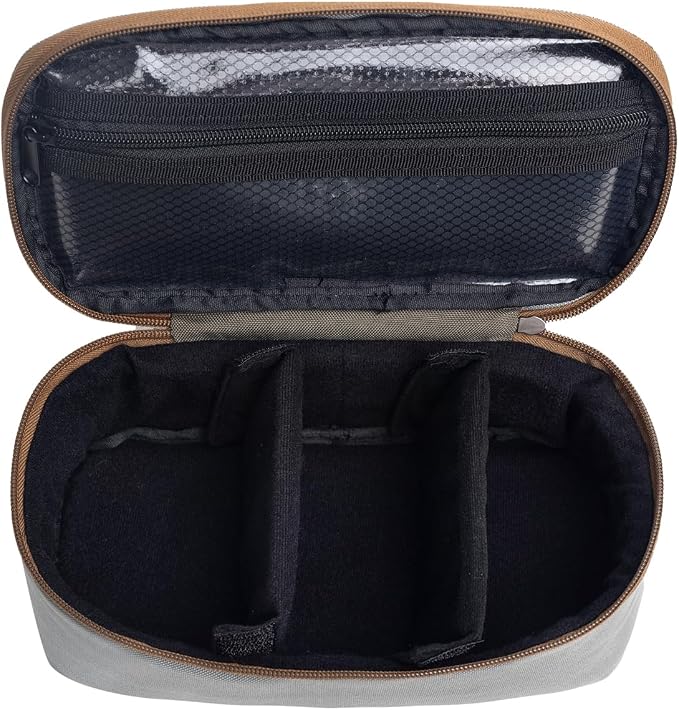 Raprance Fly Fishing Reel Case - Padded Tackle Organizer Bag with 2 Dividers, Water-Resistant Protective Gear Storage for Fishing Accessories