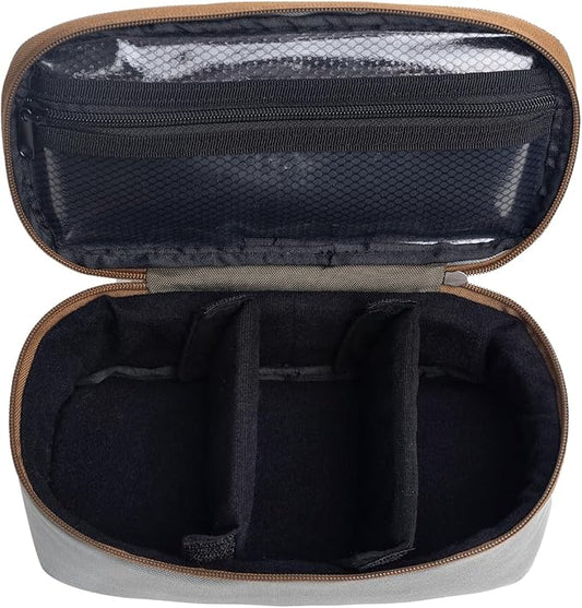 Raprance Fly Fishing Reel Case - Padded Tackle Organizer Bag with 2 Dividers, Water-Resistant Protective Gear Storage for Fishing Accessories