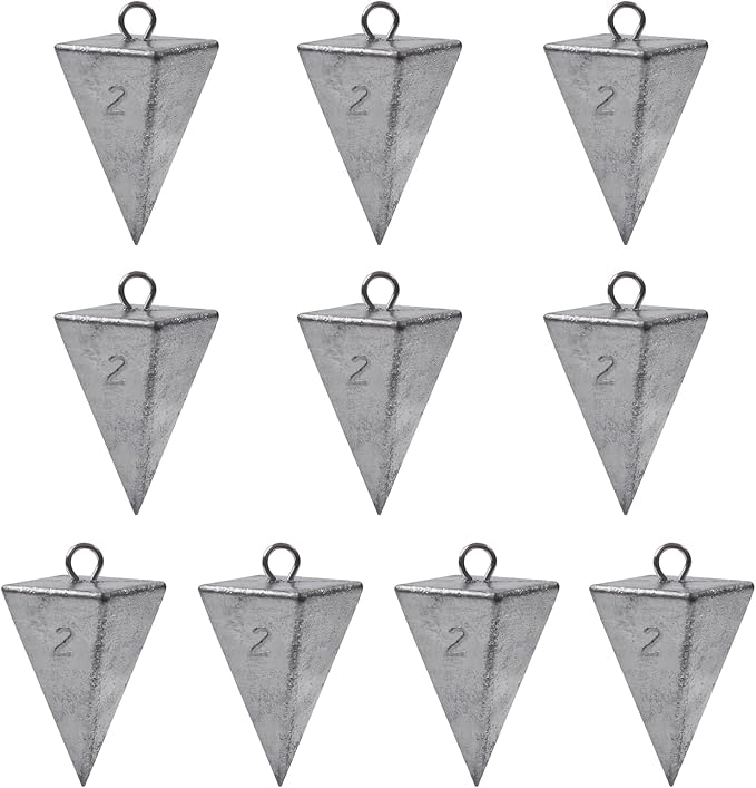 Pyramid Sinkers Fishing Weights, Saltwater Surf Fishing Sinkers Triangle Fishing Weights for Ocean Saltwater Surf Fishing Gear Tackle 1oz 2oz 3oz 4oz 5oz 6oz 8oz