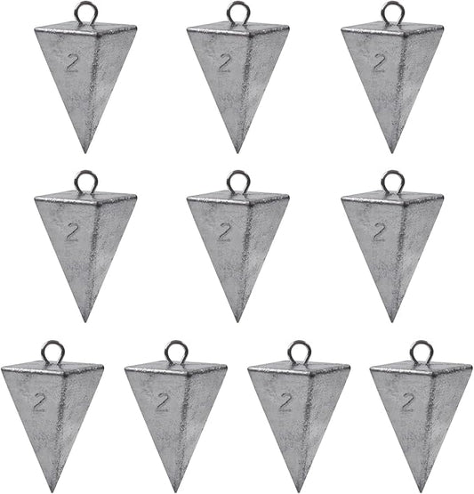 Pyramid Sinkers Fishing Weights, Saltwater Surf Fishing Sinkers Triangle Fishing Weights for Ocean Saltwater Surf Fishing Gear Tackle 1oz 2oz 3oz 4oz 5oz 6oz 8oz