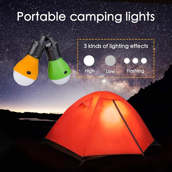 3LED Fishing Light Outdoor Camping Light Emergency Light Portable Camping Light Fishing Camping Light Lamp Hanging Bulb Tent led Light (Yellow)
