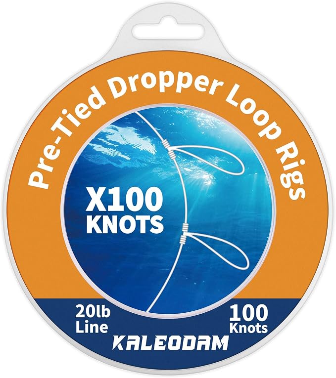 20lb-70lb 100knots Pre-Tied Dropper Loop Fishing Rig, 18" Spacing, 5.5" Loop Size, Ideal for Saltwater & Freshwater Fishing