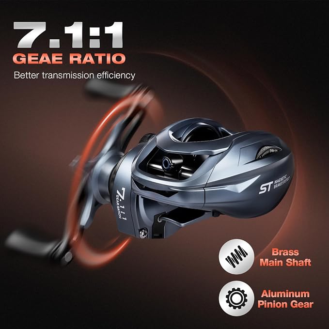 Ghosthorn Fishing Rod and Reel Combo Baitcaster Spinning Combo with EVA Handle Fishing Poles and Reels Combo with Fishing Rod Sleeve Fishing Pole Stainless Steel Guides Ceramic Rings for Men Women