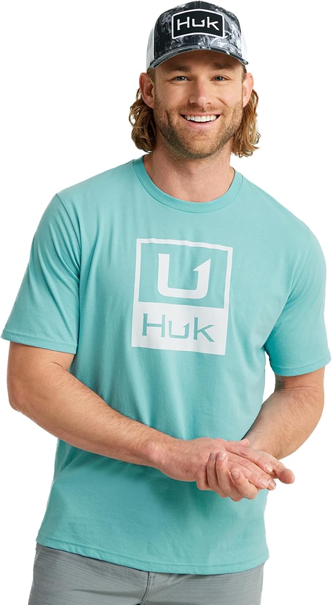 HUK Mens Performance Fishing Logo Tee, Short Sleeve T-Shirt for Men