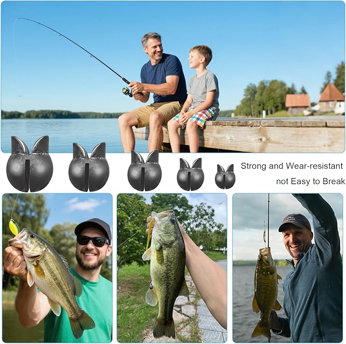 100/150Pcs Split Shot Fishing Weights – Premium Removable Fishing Sinkers,5/6 Sizes Assortment (0.02oz–0.14oz) for Freshwater & Saltwater Fishing