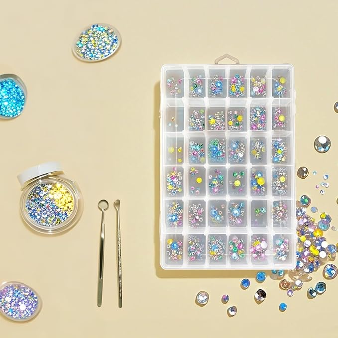 Guyuyii 2 Pack Bead Storage Containers with Adjustable Dividers - for Jewelry Making, Craft Supplies, Fishing Tackle, with 2 Sheets Label Stickers - Compatible with Beads, Earrings, and Small Hardware