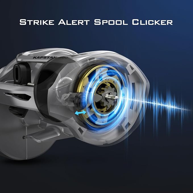 KastKing Kapstan Elite 300 Baitcasting Fishing Reel, Low Profile, Large Capacity Casting Reel, Graphite Frame, 35 lbs. Drag 5.4:1 Ratio, 6+1 Double Shielded/SS BB Centrifugal Braking, Aluminum Handle