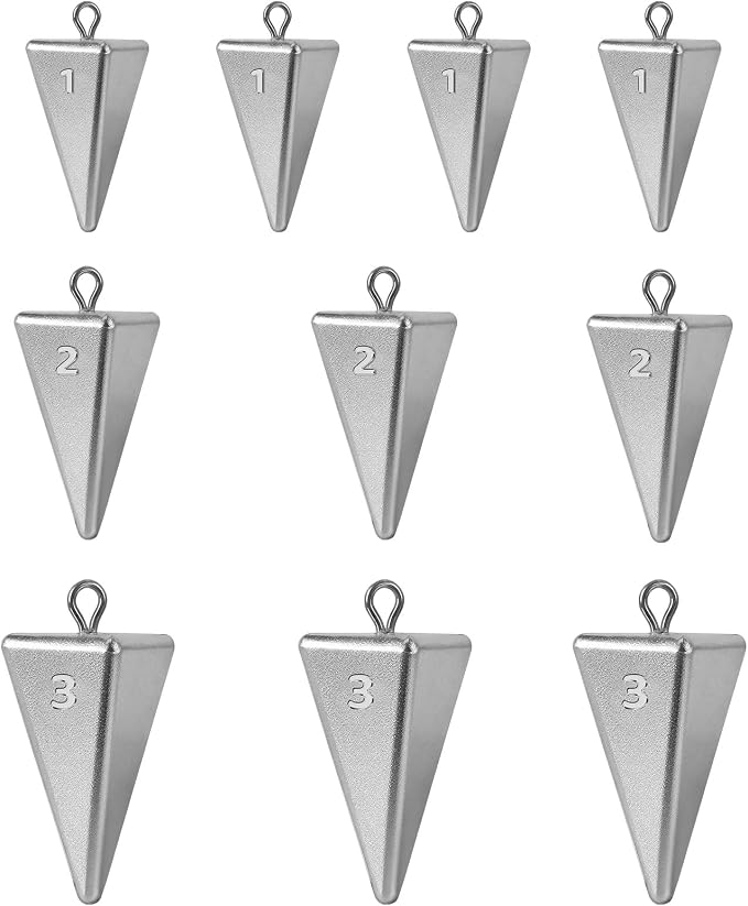 Pyramid Sinkers Fishing Weights Sinkers, Saltwater Fishing Weights Assortment Pyramid Weights for Surf Fishing