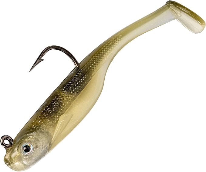 Strike King Homing Minnow Fishing Lure, Pre-Rigged Soft Plastic Swimbait, 3-Pack