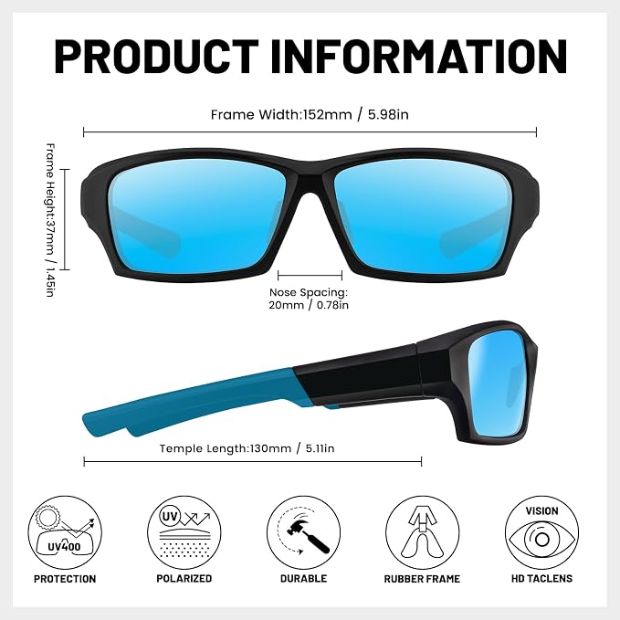 Polarized Sports Sunglasses for Men Women,Driving Fishing Cycling Mountain Bike Sunglasses UV400 Protection