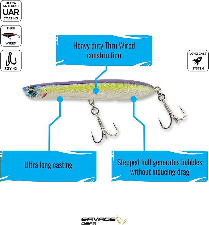 Savage Gear Panic Pencil Popper Fishing Hard Bait