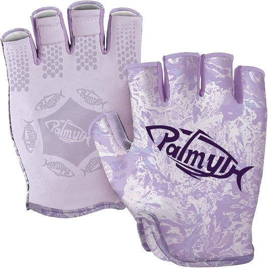 Palmyth Stubby UV Fishing Gloves Sun Protection Fingerless Glove Men Women UPF 50+ SPF for Kayaking, Paddling, Canoeing, Rowing, Driving