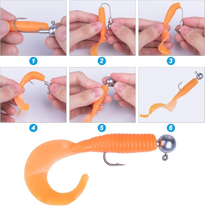 Goture Round Jig Head, Jig Head Hooks for Freshwater Saltwater Fishing, Swimbait Jig Heads with Fishing Box for Trout Bass Fishing, Crappie Pro Jig Heads